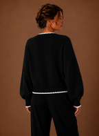 Scalloped Trim Cardigan for Women - Bow Front | Areleon
