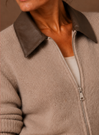 Women's Zip Knit Jacket with Classic Collar | Areleon
