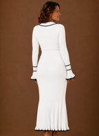 Sweater Dress for Women - Ribbed Knit Maxi Collared | Areleon