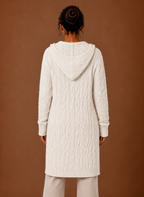 Cable Knit Cardigan for Women - Hooded Long | Areleon