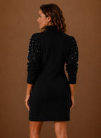 Women’s Pearl Knit Sweater Dress with High Neck | Areleon