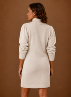Women’s Pearl Knit Sweater Dress with High Neck | Areleon