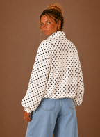 Women's Polka Dot Lightweight Jacket Casual Drawstring Coat | Areleon