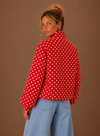 Women's Polka Dot Lightweight Jacket Casual Drawstring Coat | Areleon
