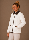 Women's Quilted Puffer Jacket with Corduroy Collar | Areleon