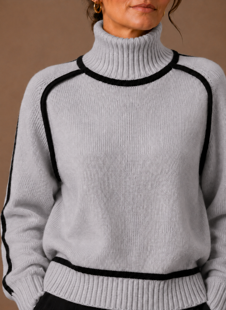 Women's Wool Blend Turtleneck Knit Sweater | Areleon