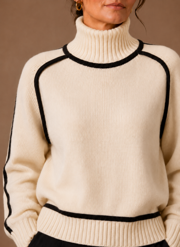 Women's Wool Blend Turtleneck Knit Sweater | Areleon