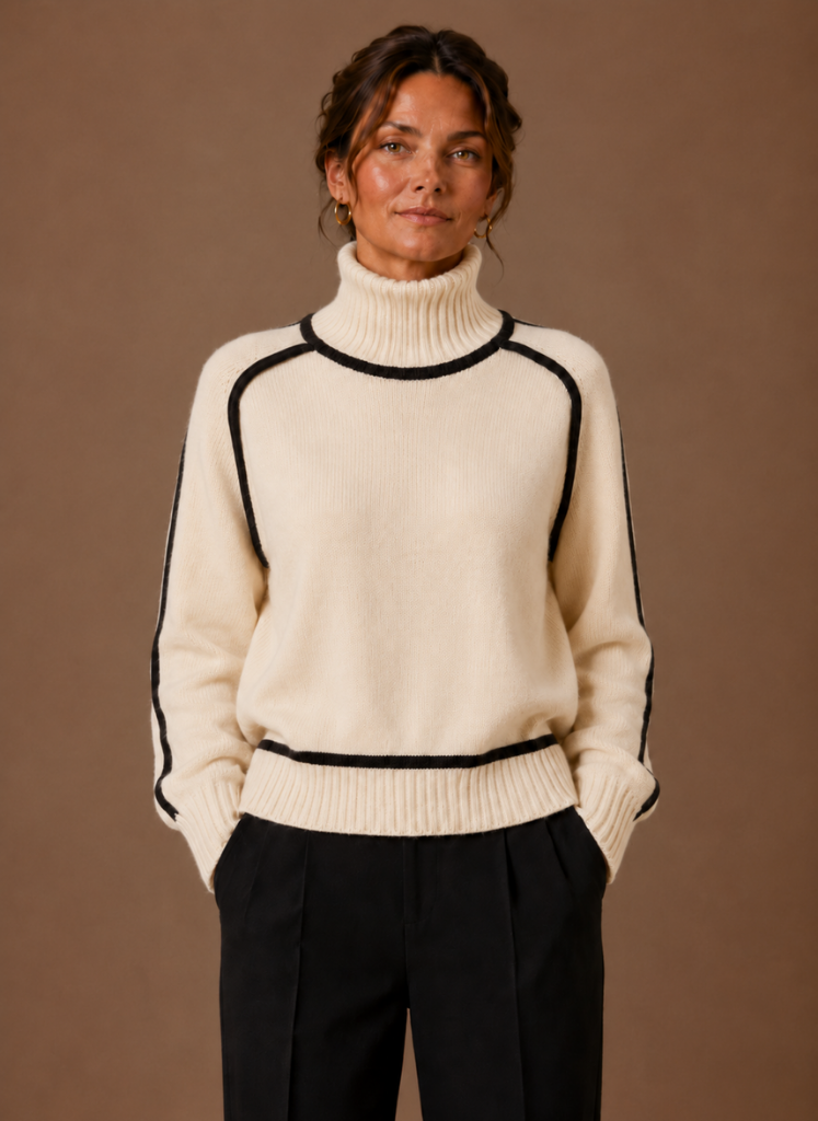 Women's Wool Blend Turtleneck Knit Sweater | Areleon