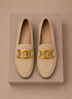 Areleon | Women’s Suede Loafers Elegant Chain Detail
