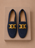 Areleon | Women’s Suede Loafers Elegant Chain Detail