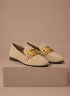 Areleon | Women’s Suede Loafers Elegant Chain Detail