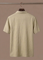 Areleon | Men’s Linen Beach Shirt Lightweight Breathable Summer Button Up