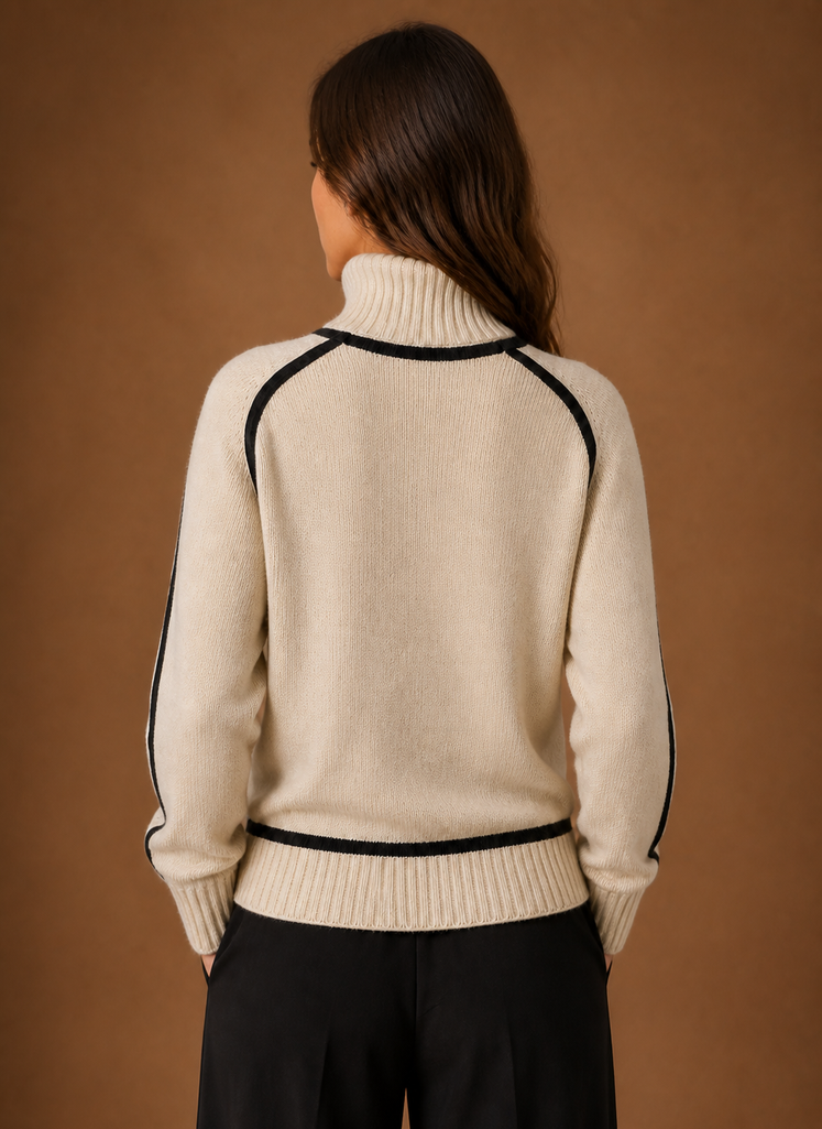 Women's Wool Blend Turtleneck Knit Sweater | Areleon