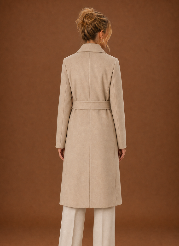 Back view of the men's mid-long trench coat