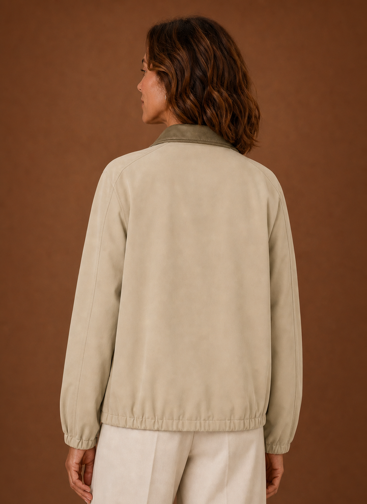 Back view of Areleon Women's Barn Jacket displaying clean workwear-inspired silhouette