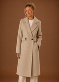 Front view of the Areleon men's mid-long trench coat on a mannequin