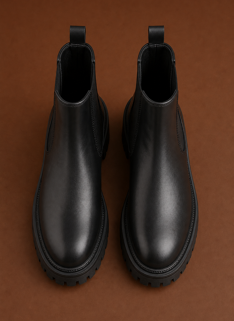 Back view of Areleon women's Chelsea boot showing heel and ankle profile