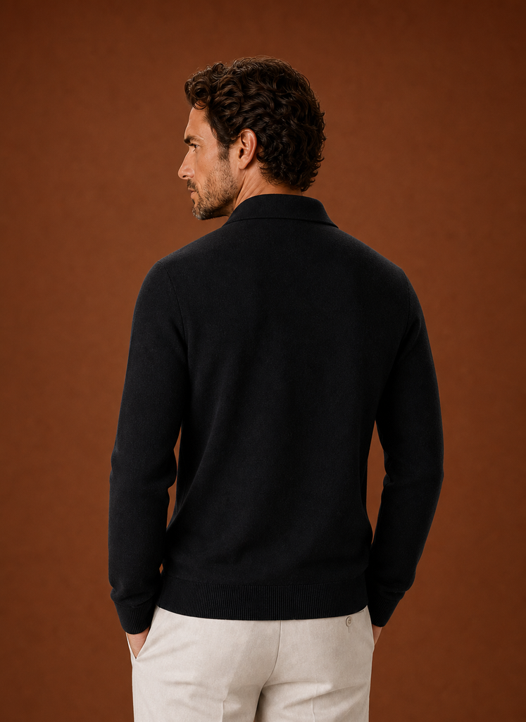 Men's Knit Jacket Full Zip Overshirt Smart Casual | Areleon
