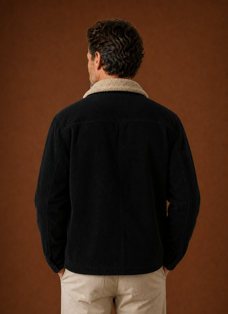 Back view of the Areleon button-front cardigan showing the silhouette
