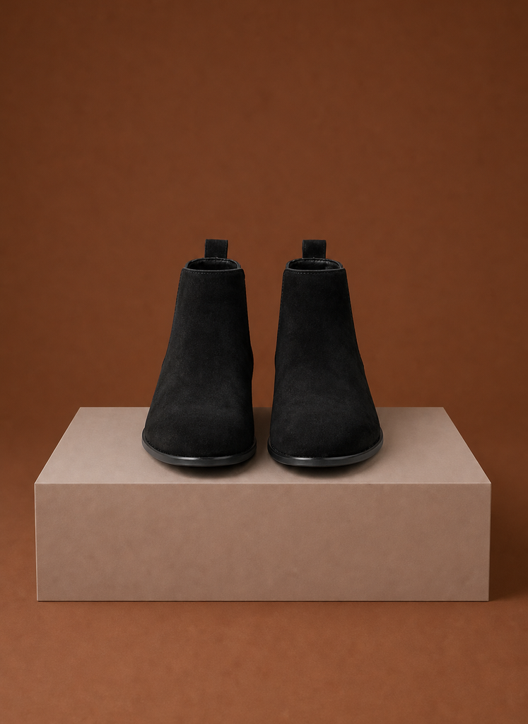 Men's Suede Chelsea Ankle Boots back view