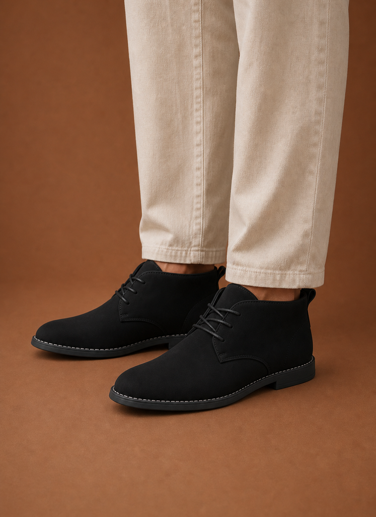 Men's Lace Up Chukka Ankle Boots closeup view