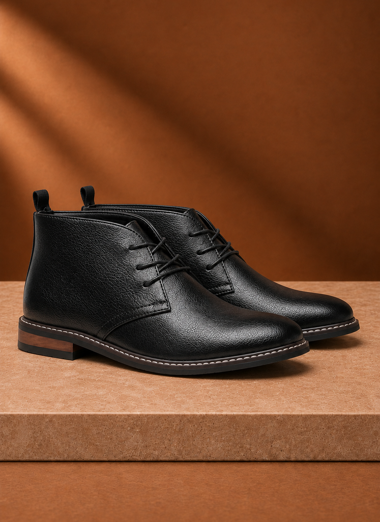 Front view of Areleon Men's Classic Chukka Boot showing toe and lace-up front