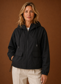 Front view of Areleon women's hooded windbreaker jacket on neutral background