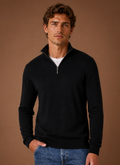 Front view of men's shirt jacket showing button-front closure and point collar