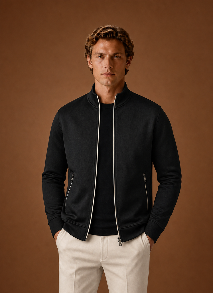 Men's Full Zip Sweater Jacket front view