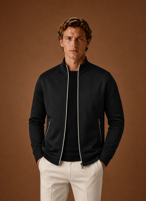 Men's Full Zip Sweater Jacket front view