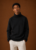 Men's Turtleneck Sweater - Fleece Lined Roll Neck Pullover front view