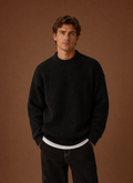 Men's Chunky Knit Crewneck Sweater front view