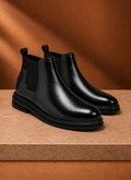 Front view of Areleon men's Chelsea boot showing ankle-height silhouette and toe