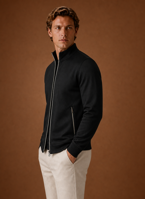 Men's Full Zip Sweater Jacket side view