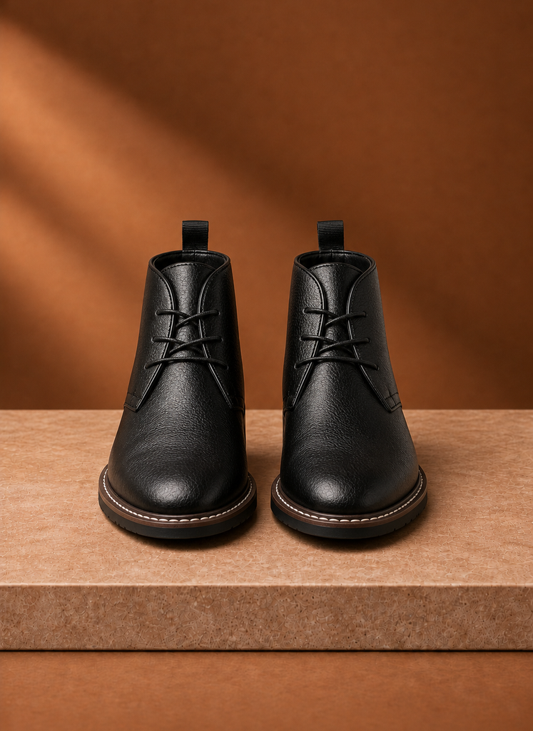 Side profile of Areleon chukka boot showing ankle-height silhouette