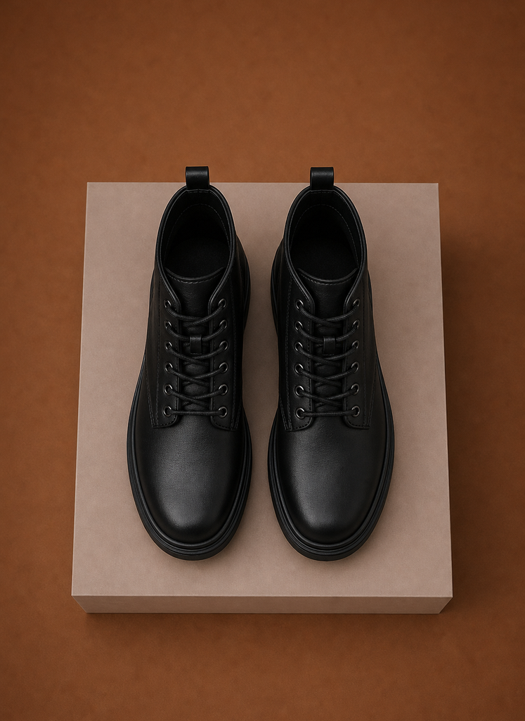 Women's Chunky Combat Lace Up Boots side view