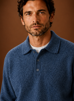Close-up of the button-front and V-neckline detail on the Areleon cardigan