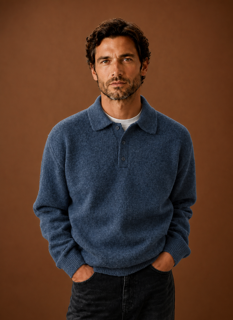 Front view of the Areleon women's knit cardigan showing button-front V-neck