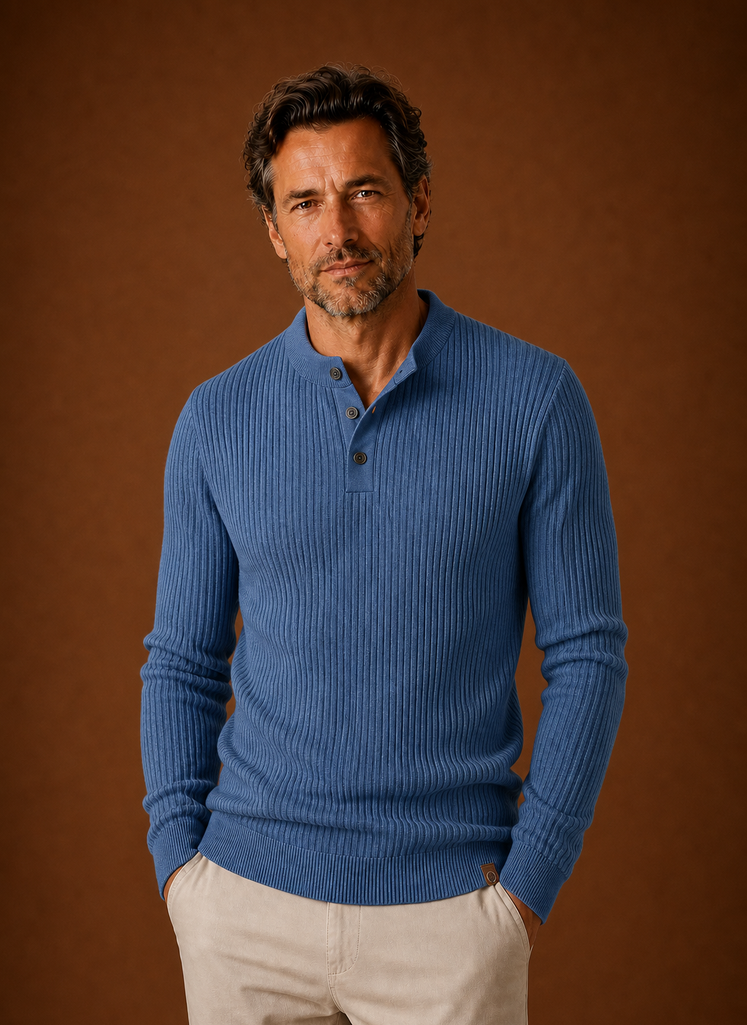 Front view of the Areleon men's sweater shirt showing pullover shape and shirt-like neckline