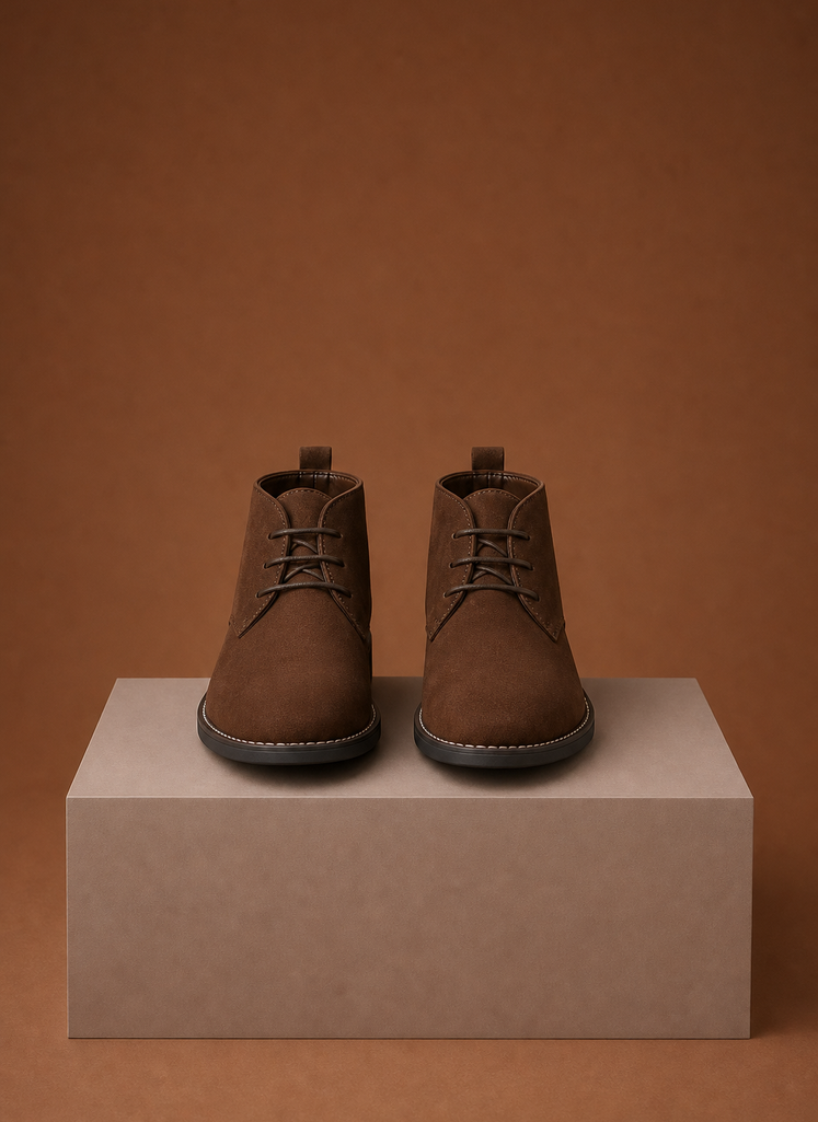 Men's Lace Up Chukka Ankle Boots back view