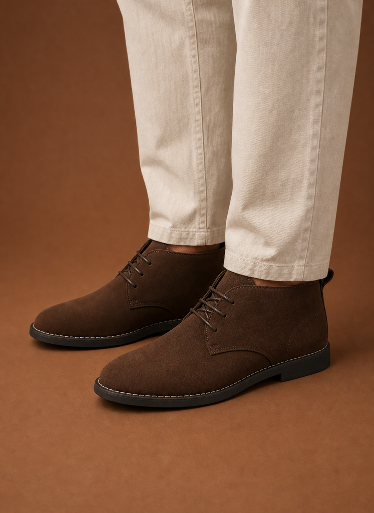 Men's Lace Up Chukka Ankle Boots closeup view
