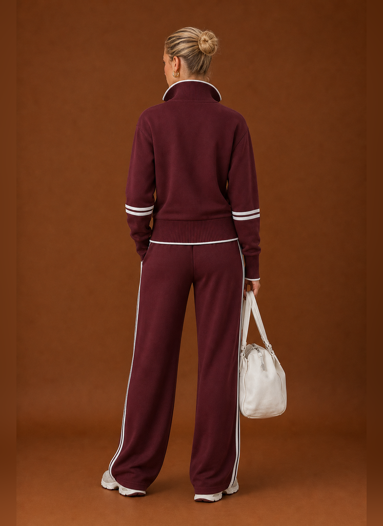 Back view of the tracksuit set showing the sweatshirt and joggers