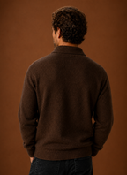 Back view of the Areleon knit cardigan with clean-finished hem