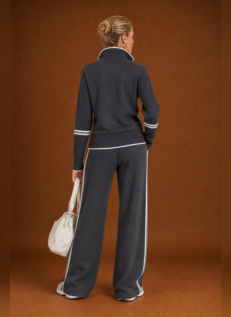 Back view of the tracksuit set showing the sweatshirt and joggers