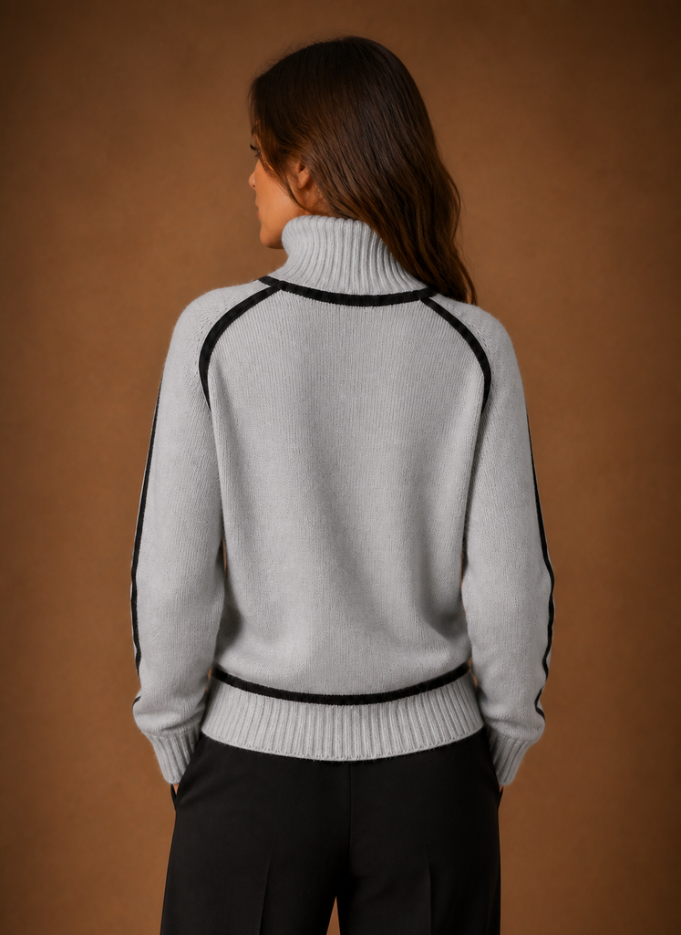 Women's Wool Blend Turtleneck Knit Sweater | Areleon