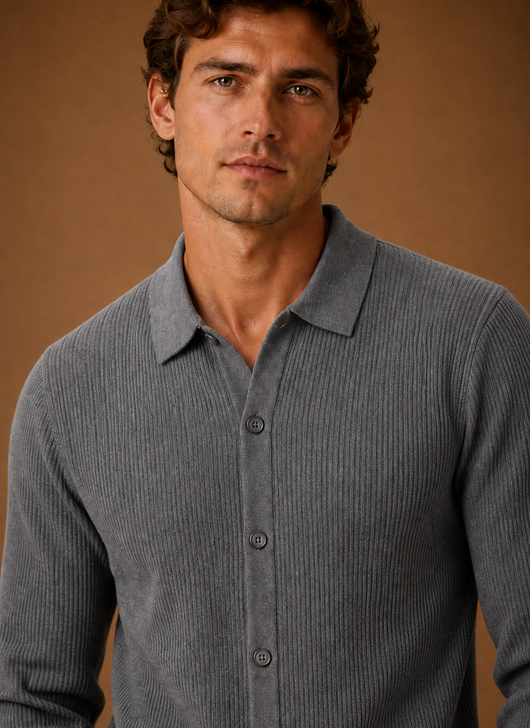 Men's Knit Cardigan - Button Front V-Neck Sweater Long Sleeve | Areleon