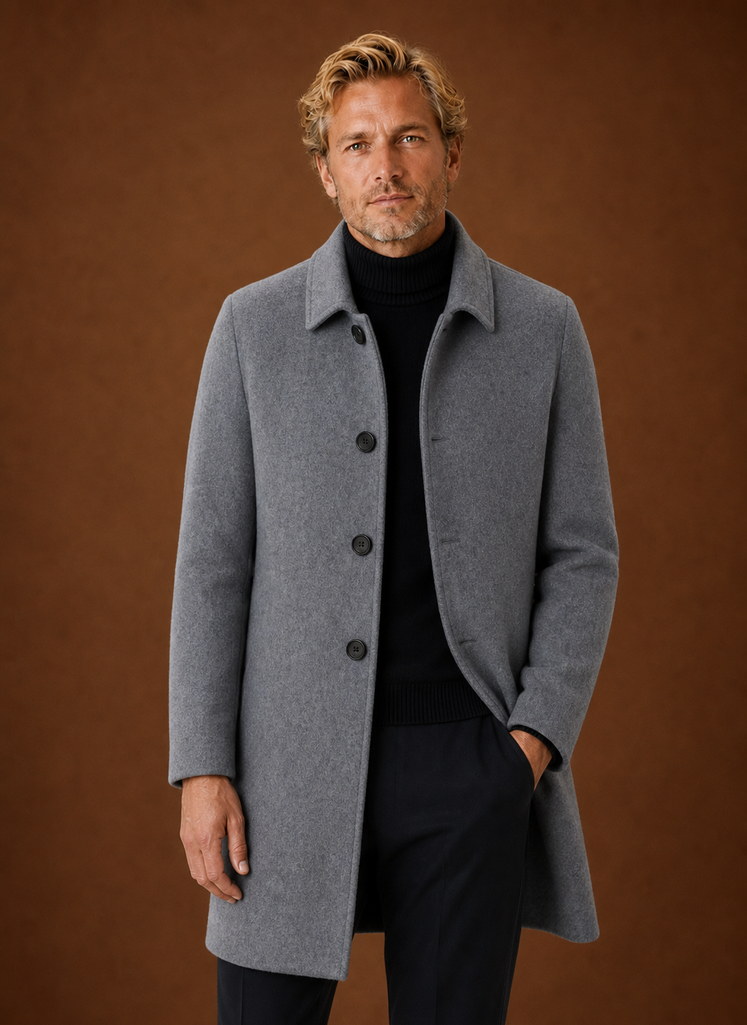 Men's Overcoat - Mid-Length Tailored Topcoat | Areleon