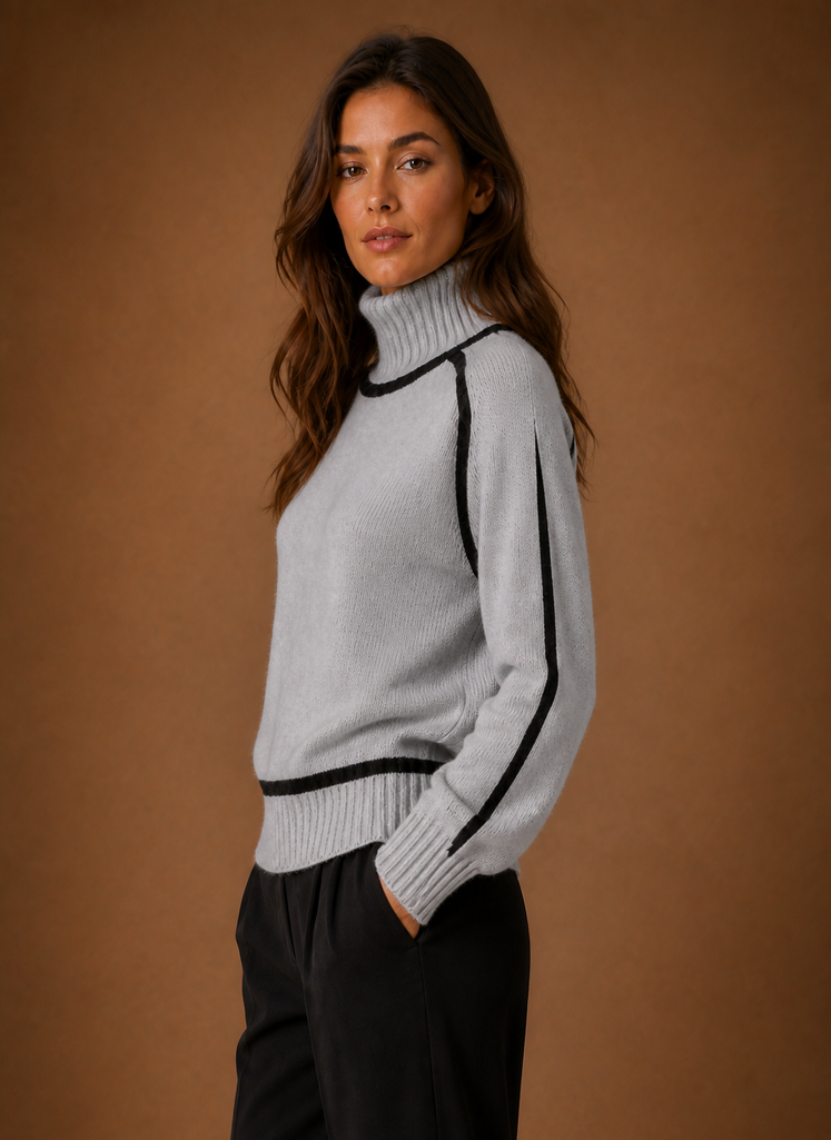 Women's Wool Blend Turtleneck Knit Sweater | Areleon