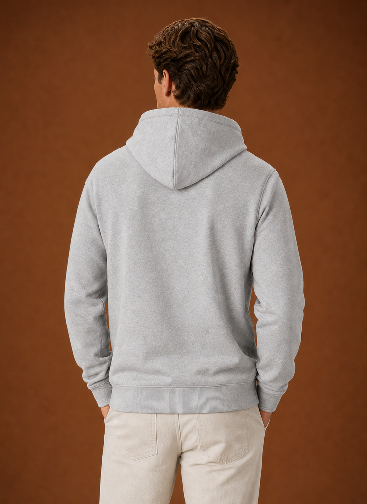 Back view of the Areleon men's hoodie showing the clean back and hood