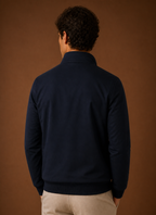 Back view of the Areleon men's casual jacket in navy showing the back cut and hem